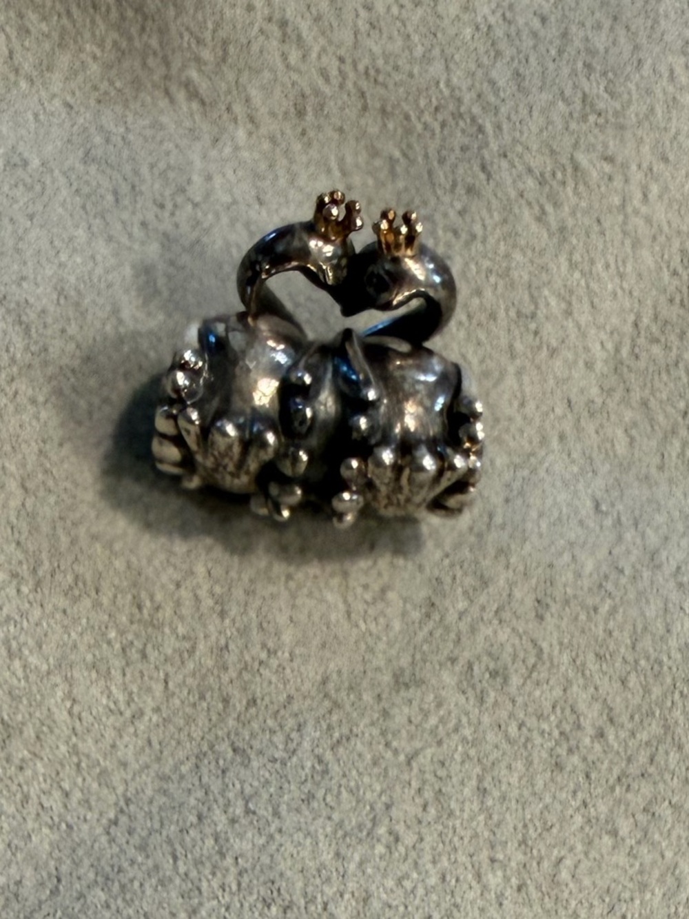 Authentic Pandora Sterling Silver & 14KT Gold Swan Embrace Charm - Picture 3 of 4